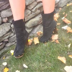 Gucci Suede and Shearling Booties